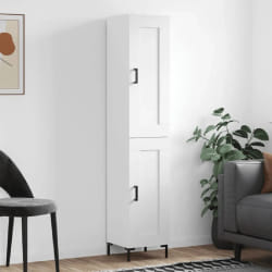vidaXL Buffet haut Blanc 34,5x34x180 cm Bois d'ingénierie