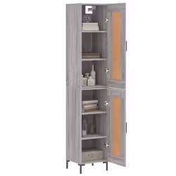 vidaXL Buffet haut Sonoma gris 34,5x34x180 cm Bois d'ingénierie