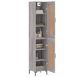 vidaXL Buffet haut Sonoma gris 34,5x34x180 cm Bois d'ingénierie