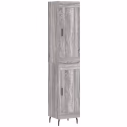 vidaXL Buffet haut Sonoma gris 34,5x34x180 cm Bois d'ingénierie