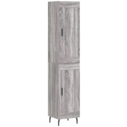 vidaXL Buffet haut Sonoma gris 34,5x34x180 cm Bois d'ingénierie