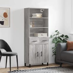 vidaXL Buffet haut Sonoma gris 69,5x34x180 cm Bois d'ingénierie