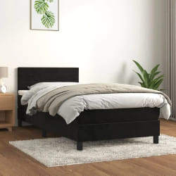 vidaXL sommier avec matelas 100x200 cm - Noir velours