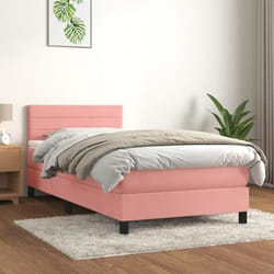 VidaXL Lit à sommier tapissier avec matelas Rose 100x200 cm Velours - Modèle 3141352