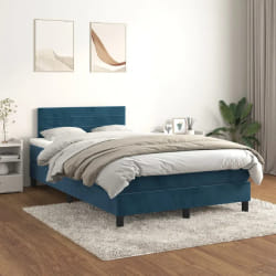 vidaXL Sommier et Matelas - Bleu foncé