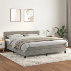 VIDAXL Velours Gris clair 180x200 cm
