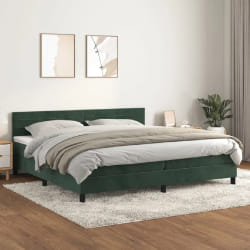 VIDAXL Sommier à lattes avec Matelas Velours 200x200 - Vert foncé