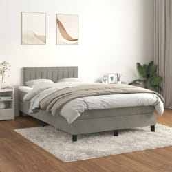 VIDAXL Sommier à lattes et matelas - Gris clair