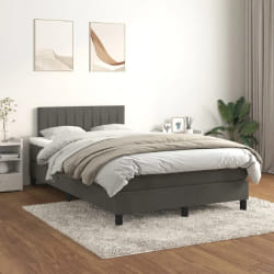 vidaXL Sommier à lattes de lit Velours Gris foncé 120x200