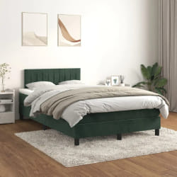 VidaXL Sommier à lattes et matelas Vert foncé 120x200 cm Velours