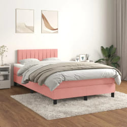 VidaXL Sommier à lattes et matelas - Rose - Velours