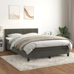 VIDAXL Sommier à lattes et matelas 140 x 190 cm - Gris foncé