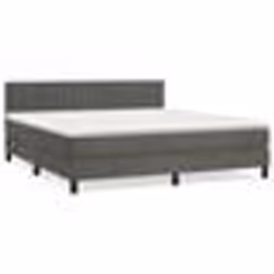 vidaXL Sommier à lattes de lit et matelas Gris foncé 160x200cm Velours - 160 x 200 cm