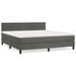 vidaXL Sommier à lattes de lit et matelas Gris foncé 160x200cm Velours - 160 x 200 cm