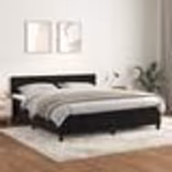 vidaXL Sommier à lattes de lit et matelas Noir 160x200 cm Velours - 160 x 200 cm