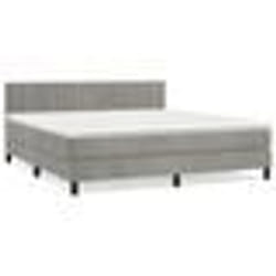 vidaXL Sommier à lattes de lit et matelas Gris clair 180x200cm Velours - 180 x 200 cm