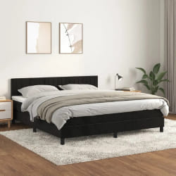 VIDAXL Sommier à lattes avec matelas 180x200 cm - Noir