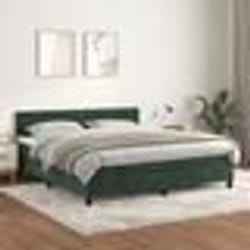 vidaXL Sommier à lattes de lit et matelas Vert foncé 180x200cm Velours - 180 x 200 cm