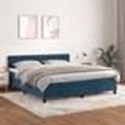 vidaXL Sommier à lattes de lit et matelas Bleu foncé 180x200cm Velours - 180 x 200 cm