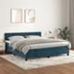 vidaXL Sommier à lattes de lit et matelas Bleu foncé 180x200cm Velours - 180 x 200 cm