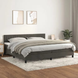 vidaXL Sommier et Matelas Gris foncé 200x200 cm