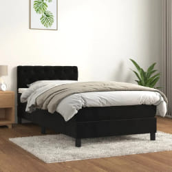 vidaXL Sommier à lattes avec matelas - Velours 80x200 cm Noir