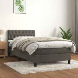VIDAXL Sommier à lattes avec matelas 100x200 cm - Gris foncé