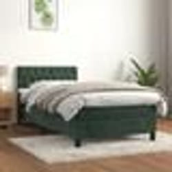 vidaXL Sommier à lattes de lit avec matelas Vert foncé 100x200 cm - 100 x 200 cm