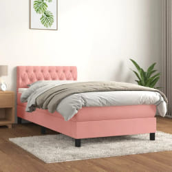 VIDAXL Sommier à lattes 100x200 Velours - Rose