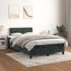 vidaXL Sommier à lattes de lit et matelas Vert foncé 120x200cm Velours - 120 x 200 cm