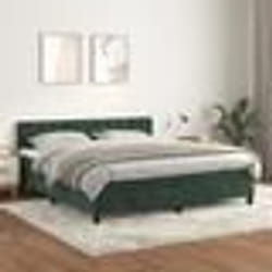 vidaXL Sommier à lattes de lit et matelas Vert foncé 160x200cm Velours - 160 x 200 cm