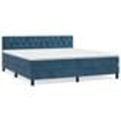 vidaXL Sommier à lattes de lit et matelas Bleu foncé 160x200cm Velours - 160 x 200 cm