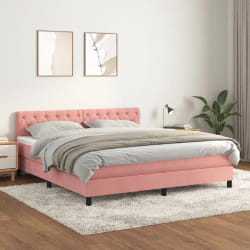 vidaXL sommier et matelas - Rose