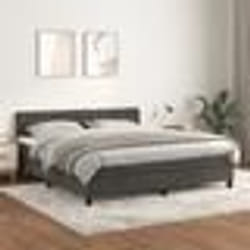 vidaXL Sommier à lattes de lit et matelas Gris foncé 180x200cm Velours - 180 x 200 cm