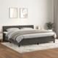 vidaXL Sommier à lattes de lit et matelas Gris foncé 200x200cm Velours - 200 x 200 cm