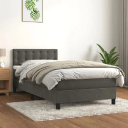 VIDAXL Sommier à lattes et matelas 80x200 cm - Gris foncé