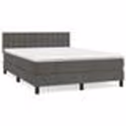 vidaXL Sommier à lattes de lit et matelas Gris foncé 140x190cm Velours - 140 x 190 cm