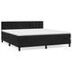 vidaXL Sommier à lattes de lit et matelas Noir 160x200 cm Velours - 160 x 200 cm