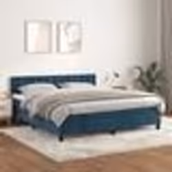 vidaXL Sommier à lattes de lit et matelas Bleu foncé 160x200cm Velours - 160 x 200 cm