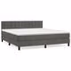 vidaXL Sommier à lattes de lit et matelas Gris foncé 180x200cm Velours - 180 x 200 cm