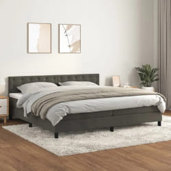 vidaXL Sommier à lattes et matelas - 200x200 cm - Gris foncé