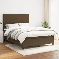vidaXL Sommier à lattes avec matelas 140x200 cm - Marron foncé