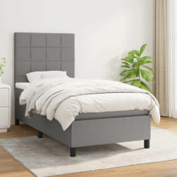 VidaXL Sommier à lattes avec matelas - Gris foncé - 80x200 cm