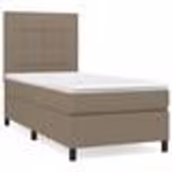 vidaXL Sommier à lattes de lit avec matelas Taupe 80x200 cm Tissu - 80 x 200 cm