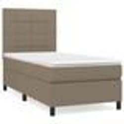 vidaXL Sommier à lattes de lit avec matelas Taupe 80x200 cm Tissu - 80 x 200 cm
