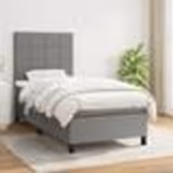 vidaXL Sommier à lattes de lit et matelas Gris foncé 90x190 cm Tissu - 90 x 190 cm
