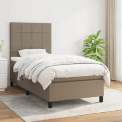 VIDAXL Sommier à lattes et matelas - Taupe 90x200 cm
