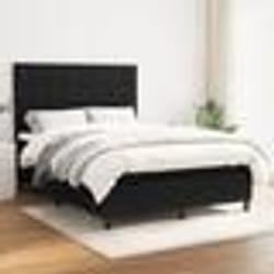 vidaXL Sommier à lattes de lit avec matelas Noir 140x200 cm Tissu - 140 x 200 cm