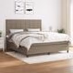 vidaXL Sommier à lattes de lit avec matelas Taupe 160x200 cm Tissu - 160 x 200 cm