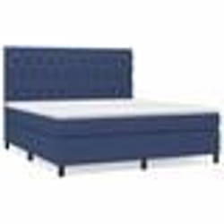 vidaXL Sommier à lattes de lit avec matelas Bleu 160x200 cm Tissu - 160 x 200 cm